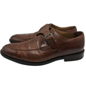 Johnston & Murphy Men's Brown Leather Monk Buckle Style Shoes 11.5M Sheepskin